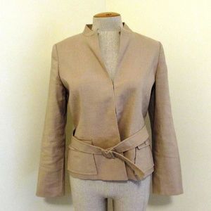 Talbots Camel, linen fully lined, belted Jacket